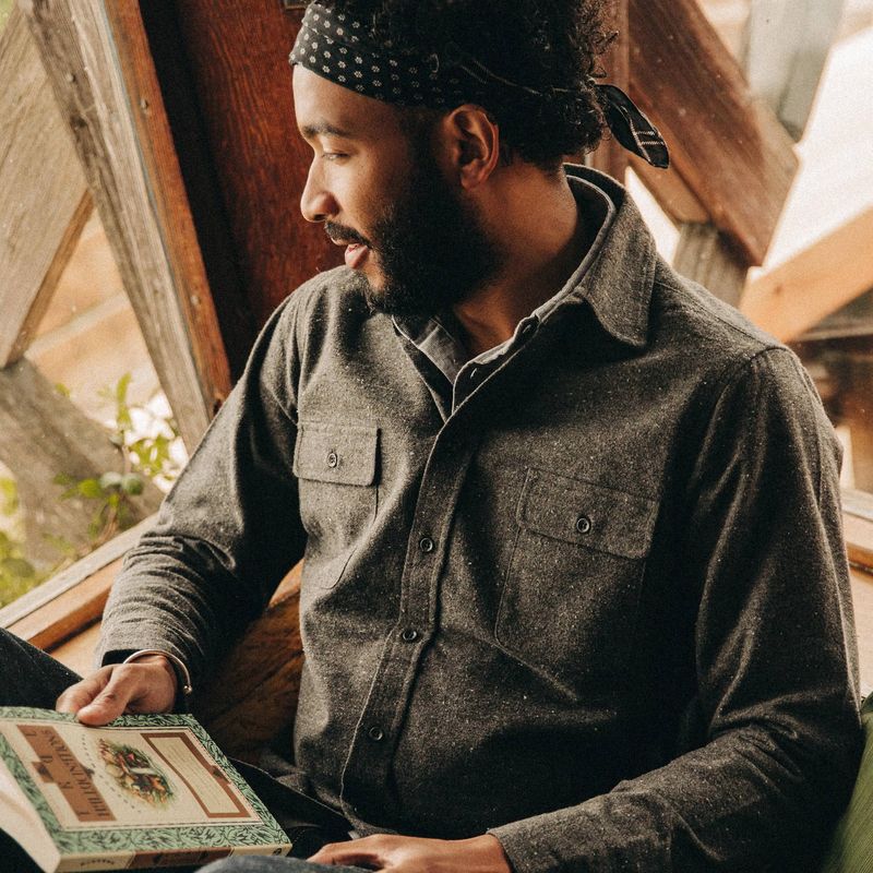 Vwsao Yosemite Shirt in Charcoal Donegal