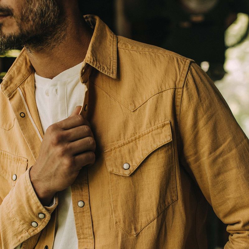Vwsao Western Shirt in Wheat Selvage Denim