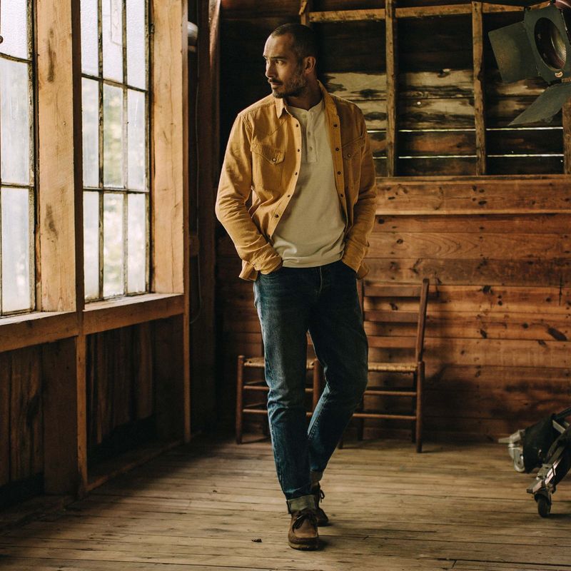 Vwsao Western Shirt in Wheat Selvage Denim