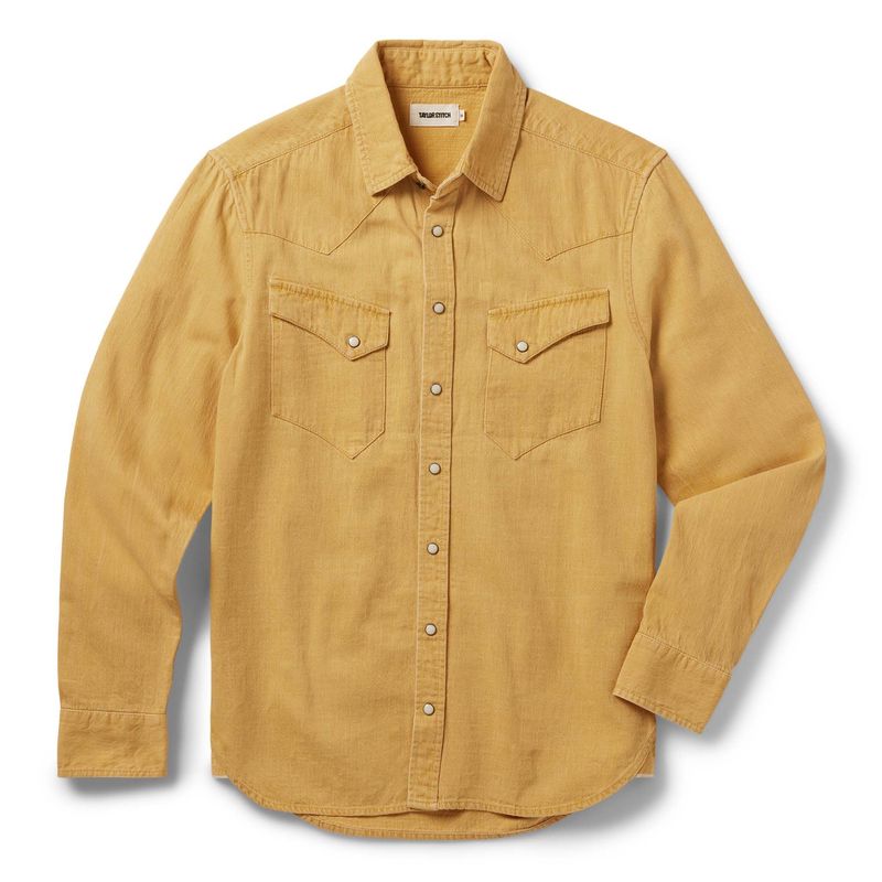 Vwsao Western Shirt in Wheat Selvage Denim