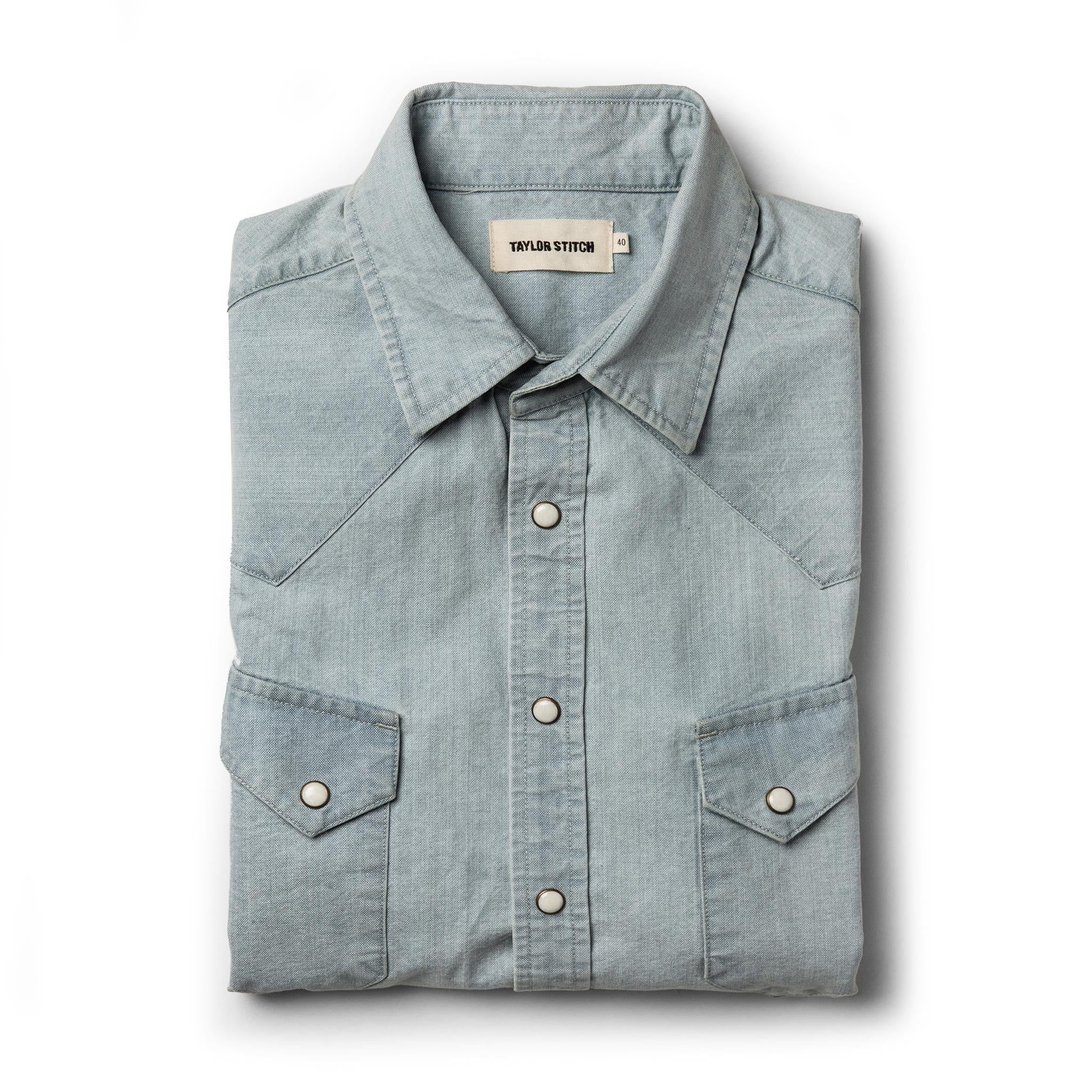 Vwsao Western Shirt in Washed Selvage Chambray