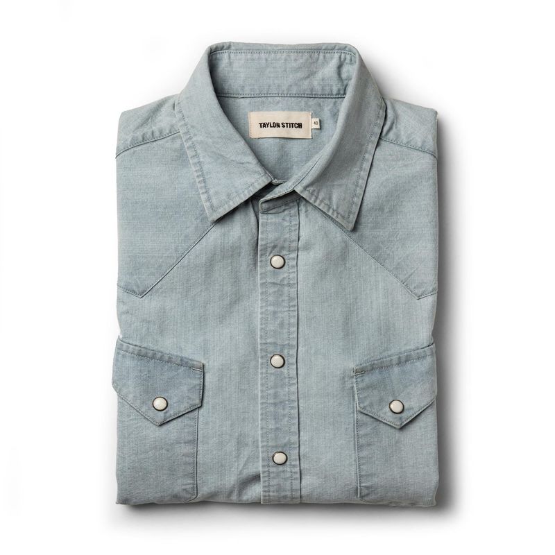 Vwsao Western Shirt in Washed Selvage Chambray