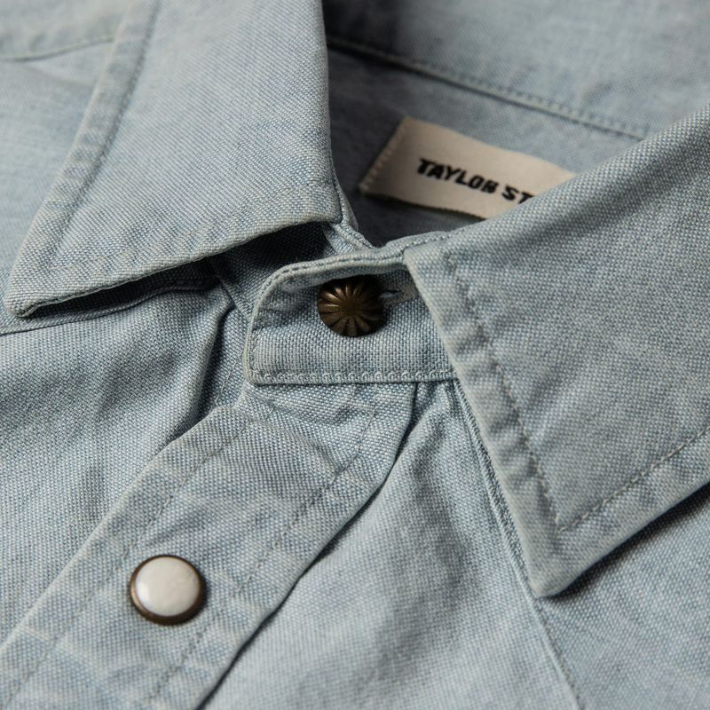 Vwsao Western Shirt in Washed Selvage Chambray