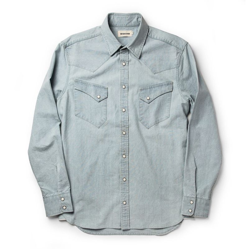 Vwsao Western Shirt in Washed Selvage Chambray