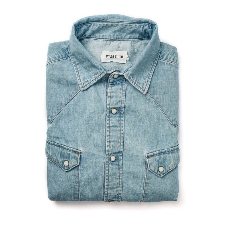 Vwsao Western Shirt in Washed Indigo
