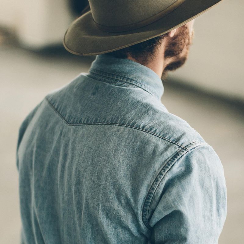 Vwsao Western Shirt in Washed Indigo