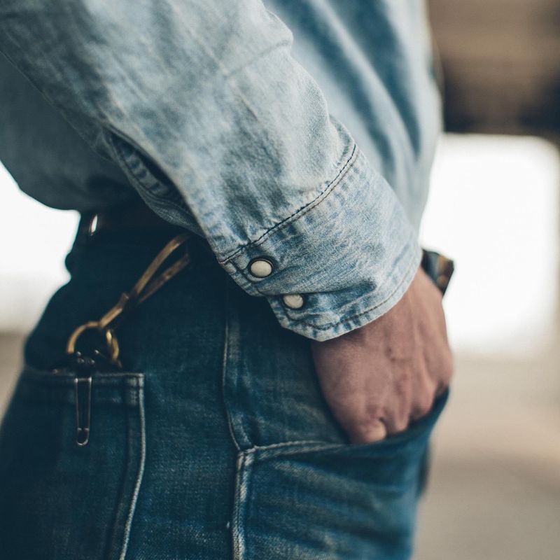 Vwsao Western Shirt in Washed Indigo