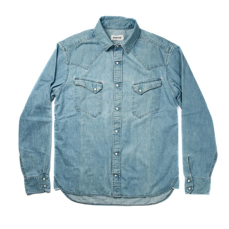 Vwsao Western Shirt in Washed Indigo