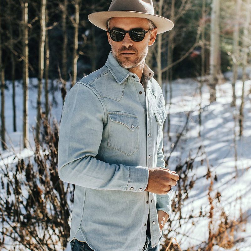 Vwsao Western Shirt in Washed Denim