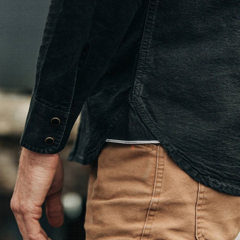 Vwsao Western Shirt in Washed Black Selvage Chambray