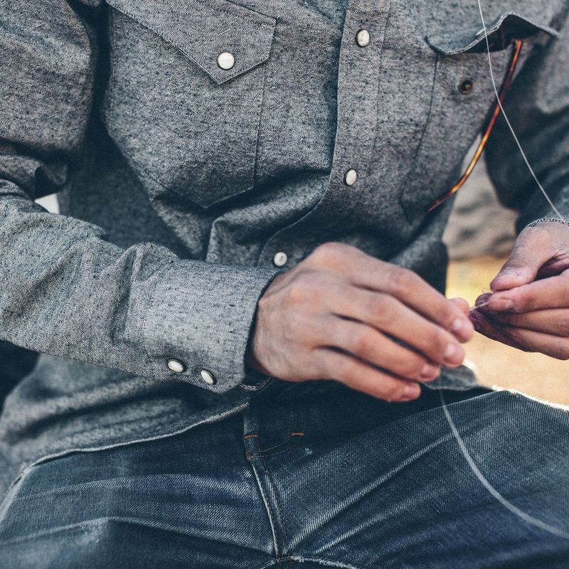 Vwsao Western Shirt in Upcycled Chambray