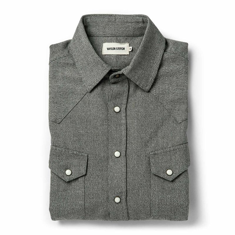 Vwsao Western Shirt in Olive Melange