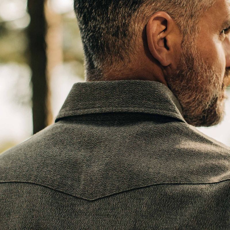 Vwsao Western Shirt in Olive Melange