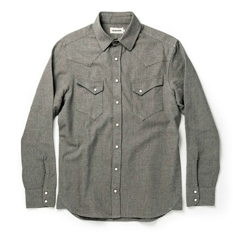 Vwsao Western Shirt in Olive Melange