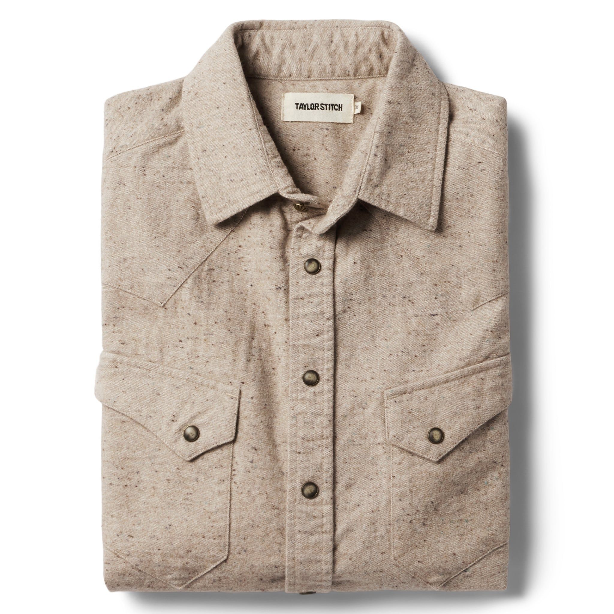 Vwsao Western Shirt in Oat Donegal