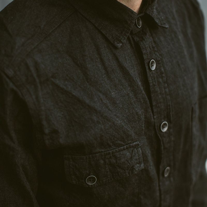 Vwsao Utility Shirt in Yoshiwa Black Selvage