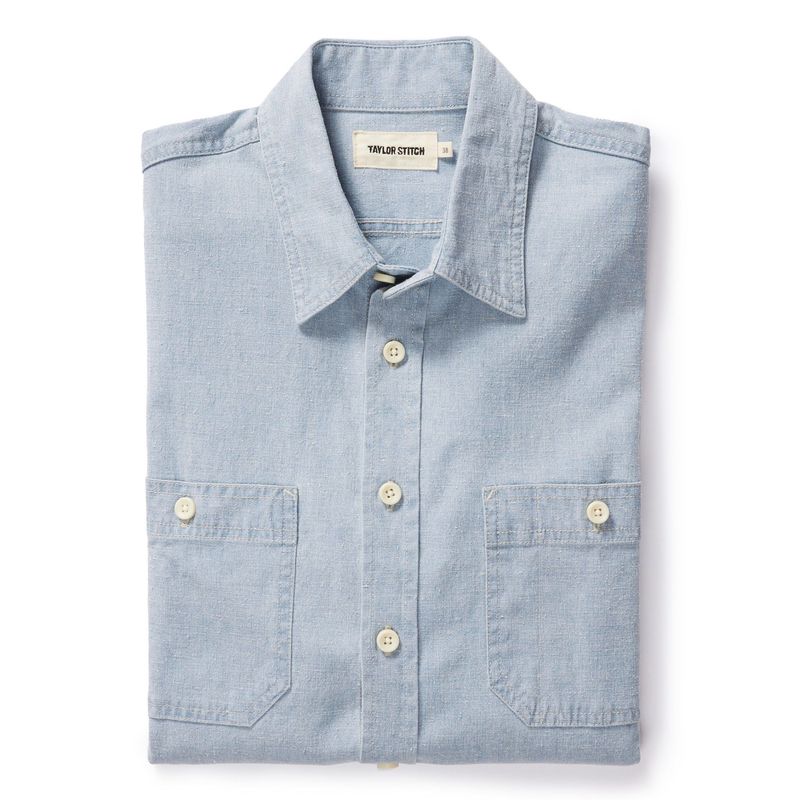 Vwsao Utility Shirt in Washed Indigo Boss Duck