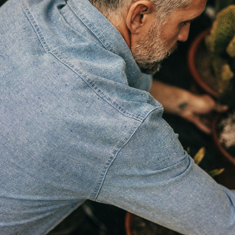 Vwsao Utility Shirt in Washed Indigo Boss Duck