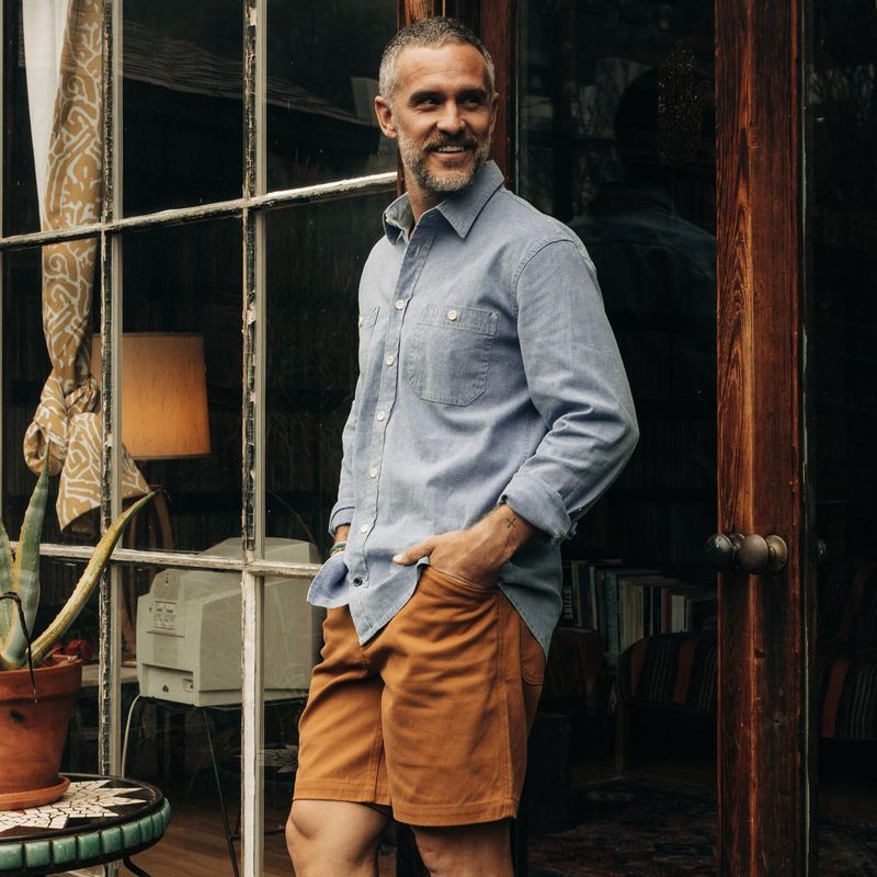 Vwsao Utility Shirt in Washed Indigo Boss Duck