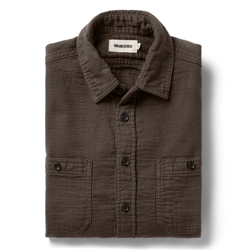 Vwsao Utility Shirt in Walnut Double Cloth