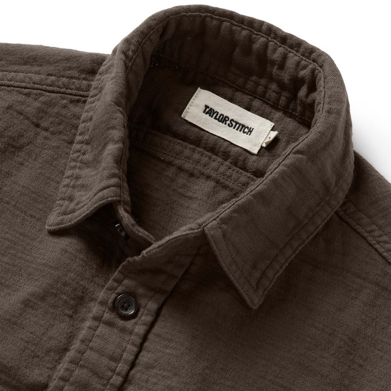 Vwsao Utility Shirt in Walnut Double Cloth
