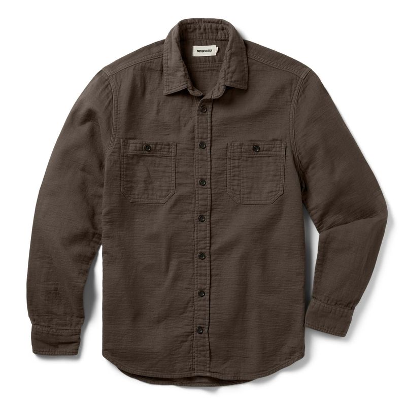 Vwsao Utility Shirt in Walnut Double Cloth