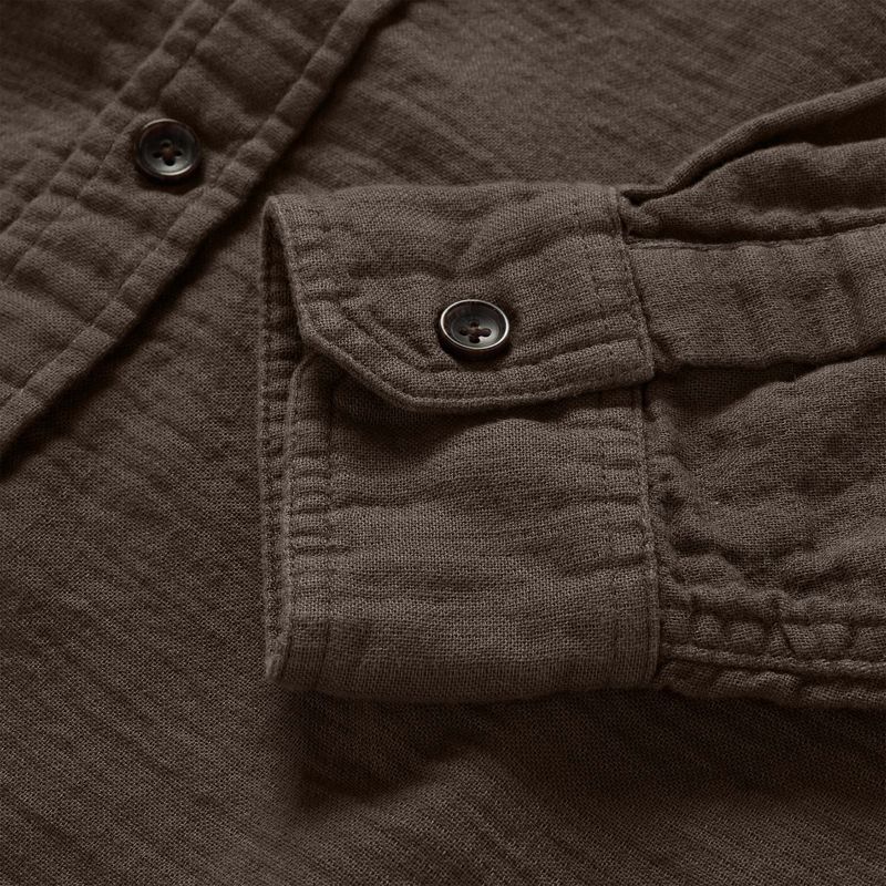 Vwsao Utility Shirt in Walnut Double Cloth
