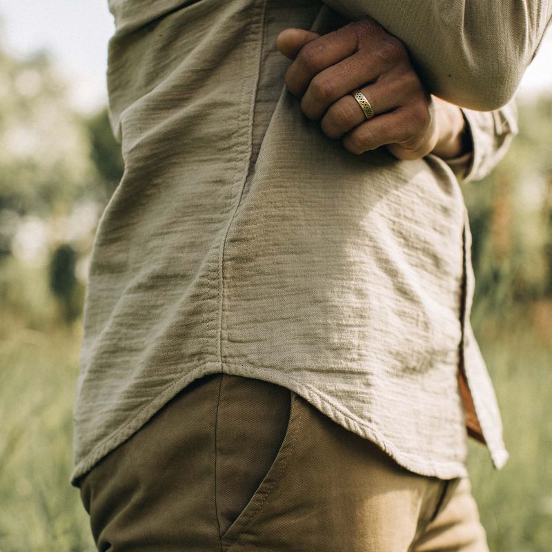 Vwsao Utility Shirt in Stone Double Cloth