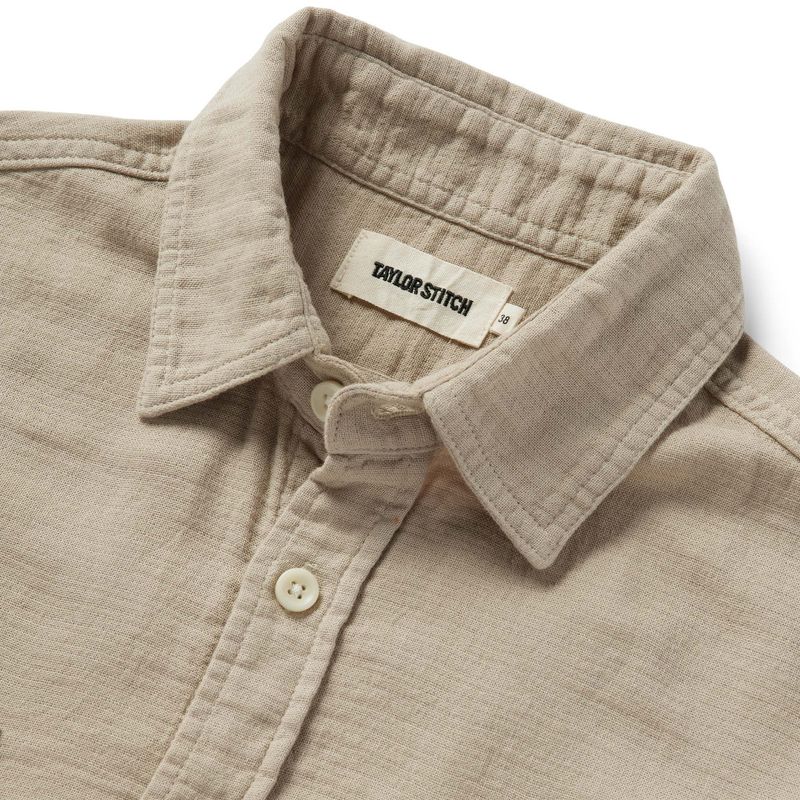 Vwsao Utility Shirt in Stone Double Cloth