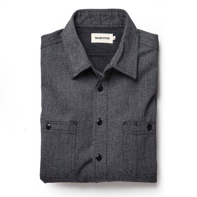 Vwsao Utility Shirt in Salt and Pepper Twill