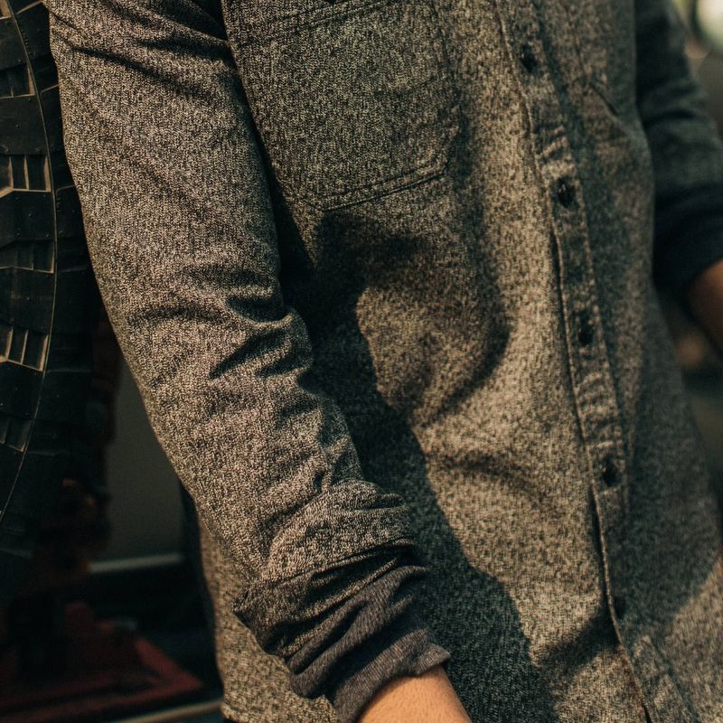 Vwsao Utility Shirt in Salt and Pepper Twill