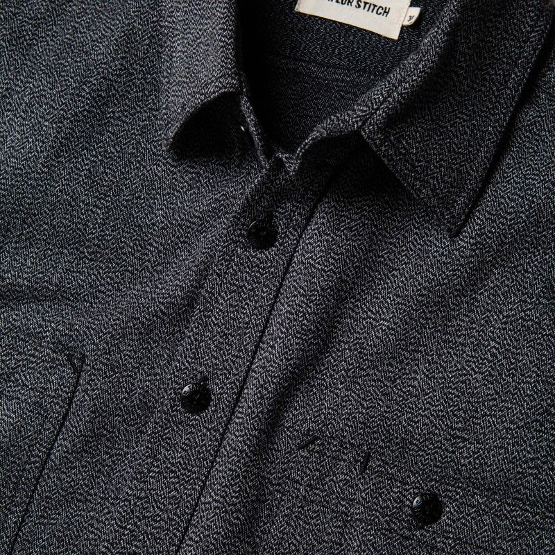 Vwsao Utility Shirt in Salt and Pepper Twill