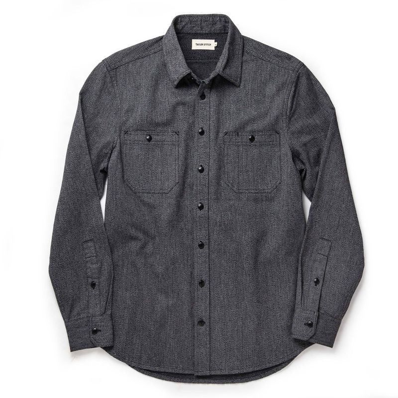 Vwsao Utility Shirt in Salt and Pepper Twill