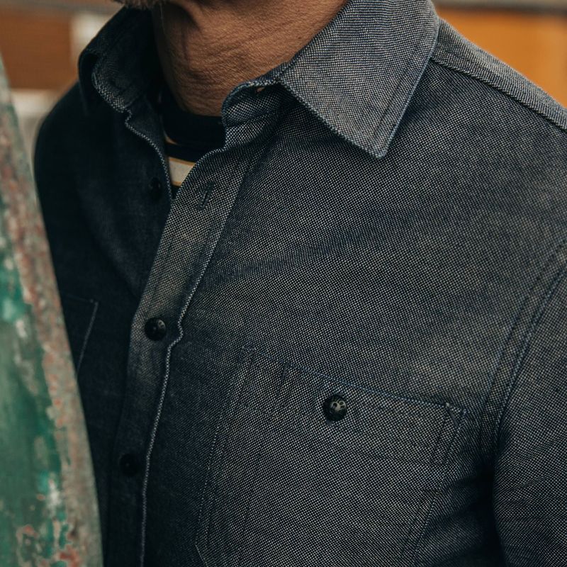 Vwsao Utility Shirt in Indigo Crosshatch