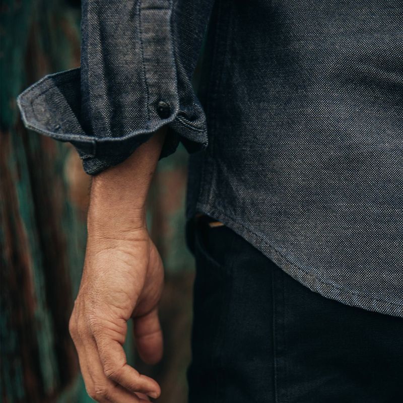 Vwsao Utility Shirt in Indigo Crosshatch