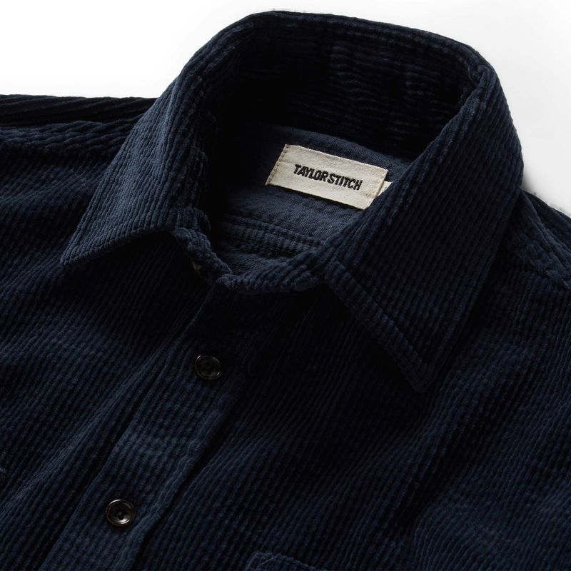 Vwsao Utility Shirt in Dark Navy Crepe Cord