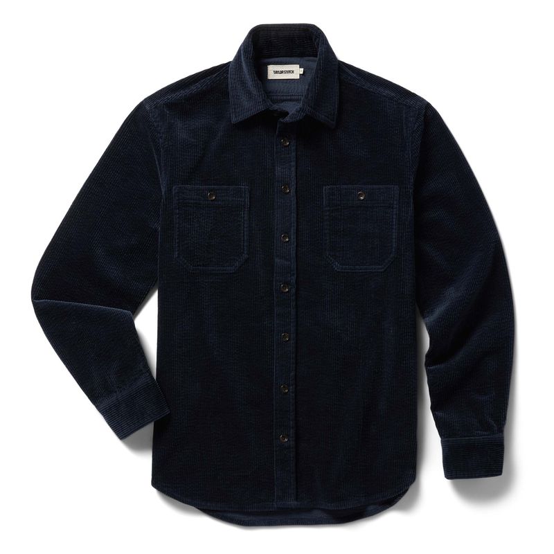 Vwsao Utility Shirt in Dark Navy Crepe Cord