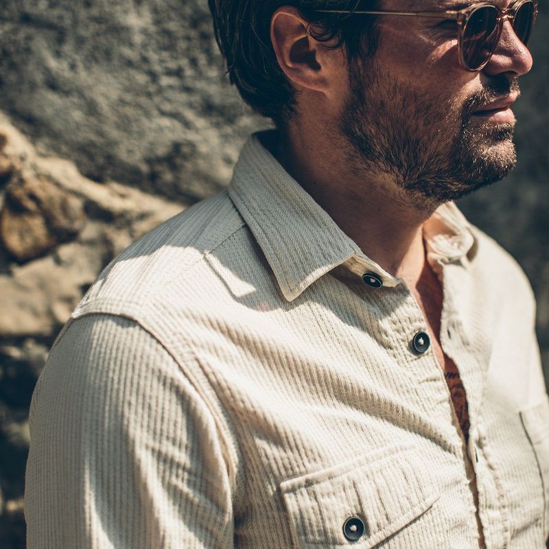Vwsao Utility Shirt in Cone Mills Corded Natural
