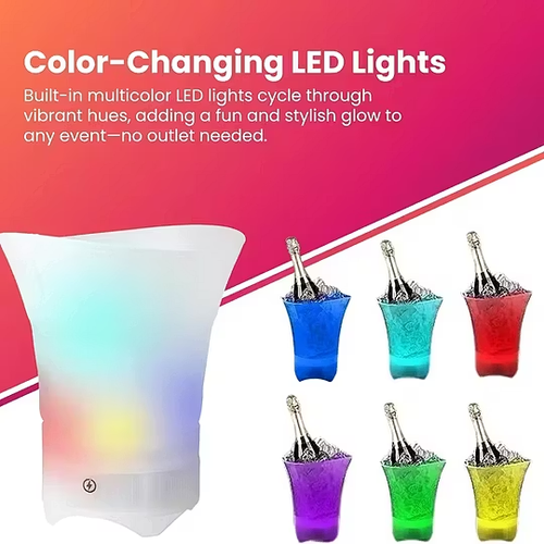Ice bucket with built-in speaker and party lights