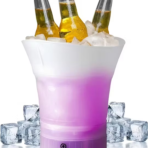 Ice bucket with built-in speaker and party lights