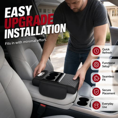Multifunctional Car Armrest Cushion with Starlight Projector