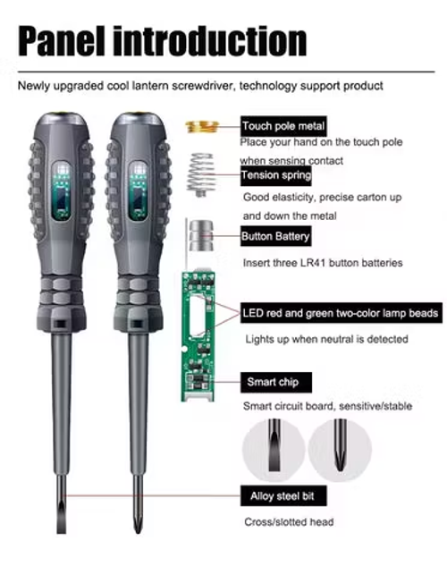 2-in-1 High Torque Strong Magnetic Screwdriver Electricity Detector