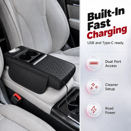 Multifunctional Car Armrest Cushion with Starlight Projector