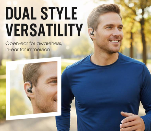 Bluetooth 6.0 Clip-On & In-Ear Wireless Earbuds