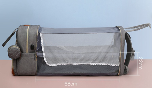 Multifunctional portable folding crib diaper bag, high-end backpack