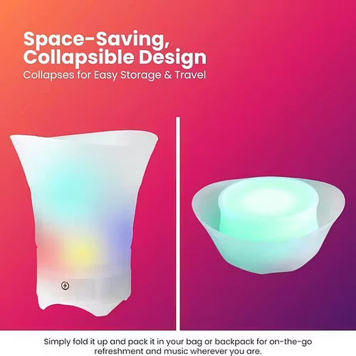 Ice bucket with built-in speaker and party lights