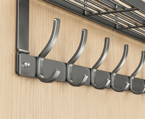 Coin-thin hooks for smooth door closing