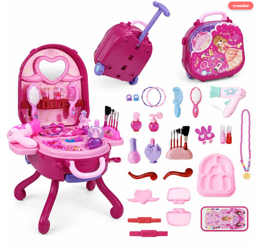 Makeup Vanity Suitcase – Portable Dress-Up Toy Set for Girls
