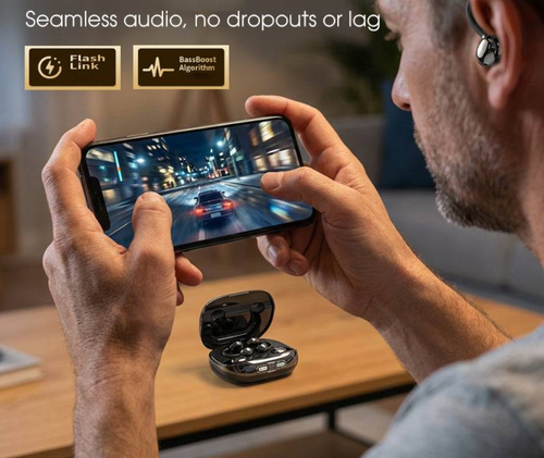Bluetooth 6.0 Clip-On & In-Ear Wireless Earbuds
