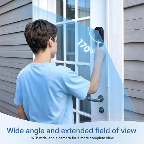 Wireless doorbell with camera and video screen, intercom camera doorbell